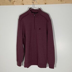 Izod Men's Maroon Zip-Up Sweater